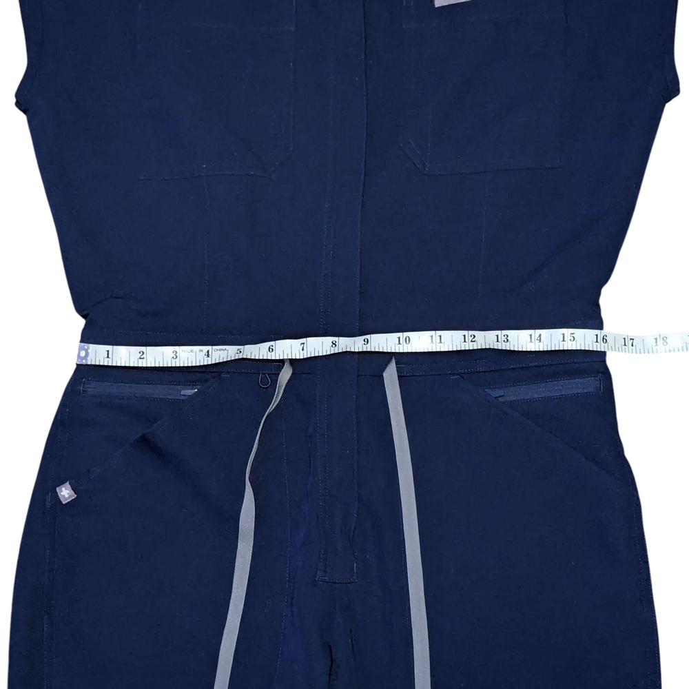 Figs Women's Navy Jumpsuit with Contrast Tie - Picture 11 of 16